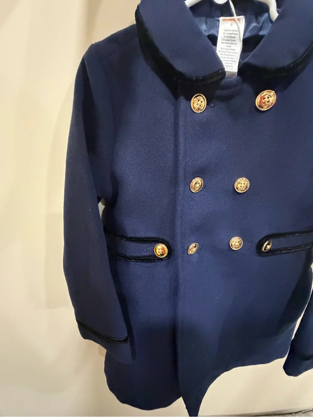Gymboree Navy Pea Coat with Gold Buttons
